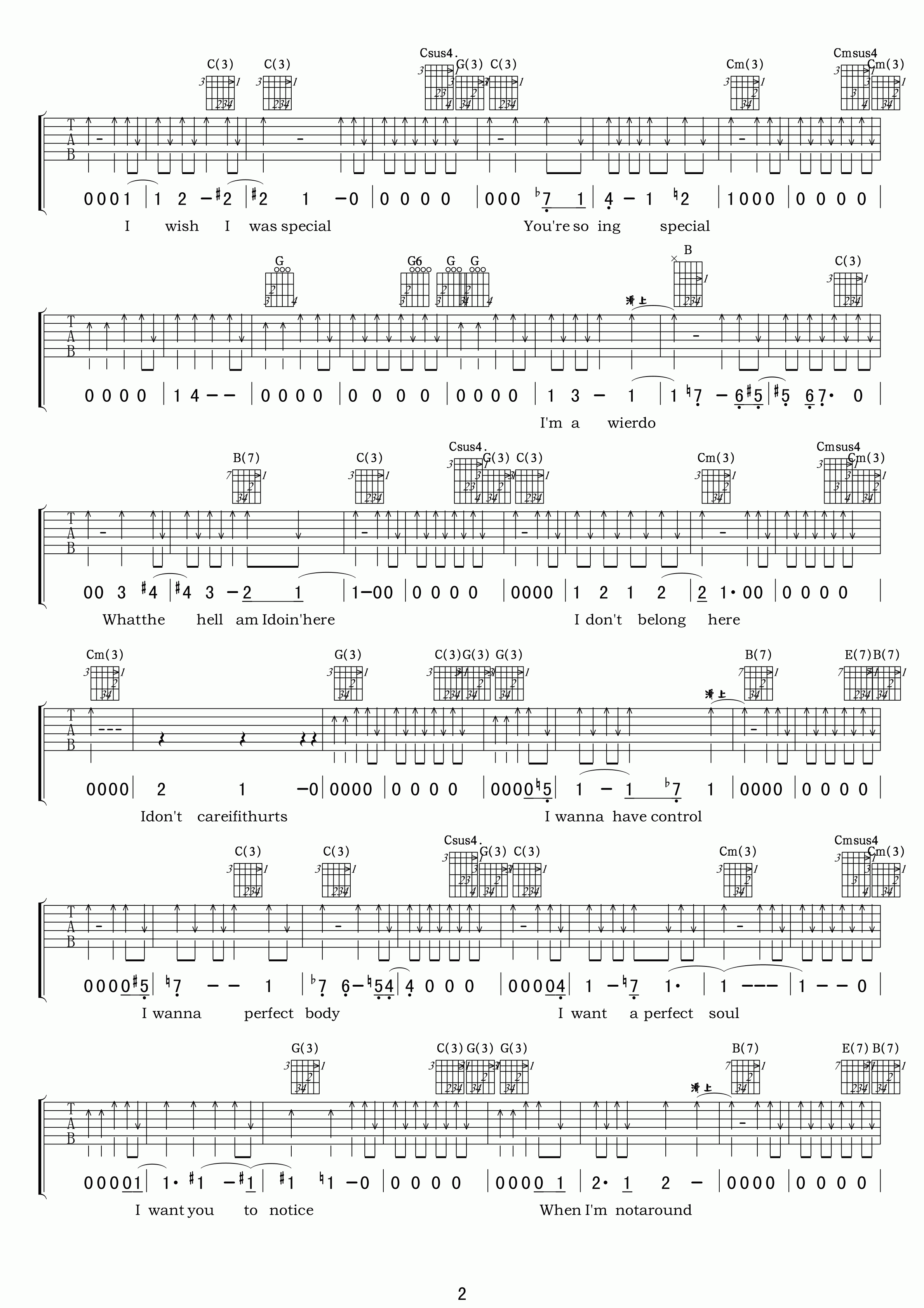 Creep吉他谱2